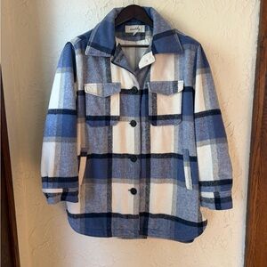 Sebby Blue and Cream Checkered Jacket